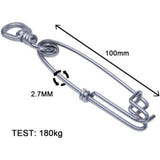 PS Dive 100mm tuna clip with swivel shown against a ruler