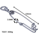 PS Dive 125mm tuna clip with swivel shown against a ruler
